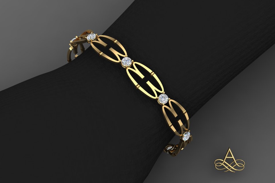 McDonalds M Bracelet w Diamonds - Request Pricing