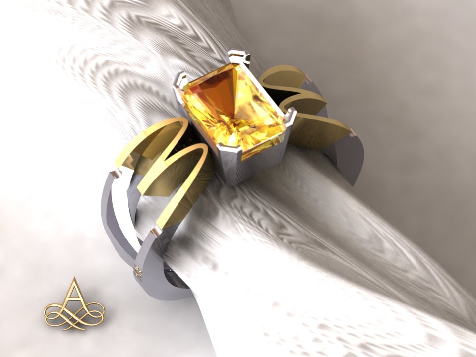 McDonalds Golden Arches holding a Golden Sapphire - Request Pricing