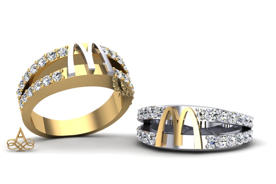 McDonalds Ladies Ring Split w Diamonds - Request Pricing